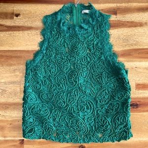Super elegant emerald green lace top